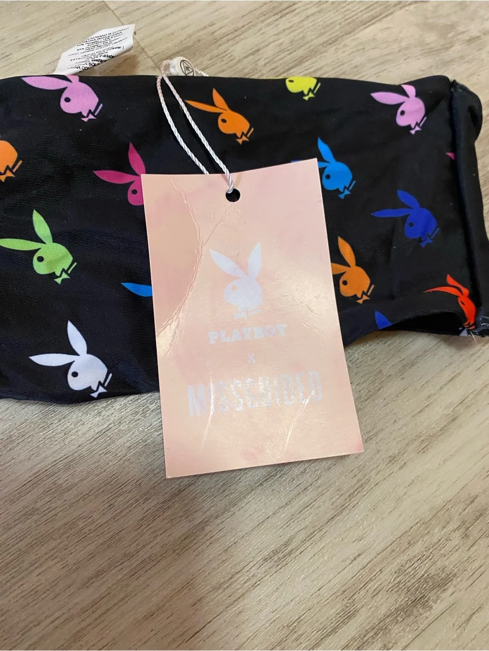 Playboy x Missguided Black Rainbow Bunny Bikini- NWT